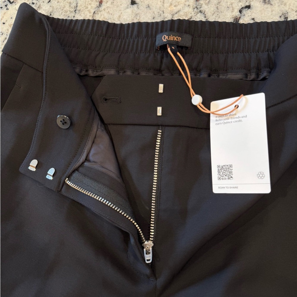 Quince Stretch Crepe Ankle Pants Black Size 8 NWT Work Career - Picture 8 of 13